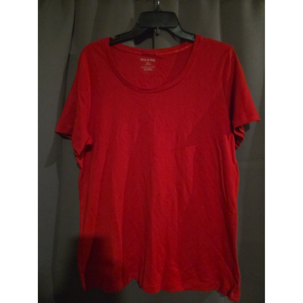 Womens White Stag T-Shirt Tank Crew Neck BundleLot Size L -Red And Black Basics